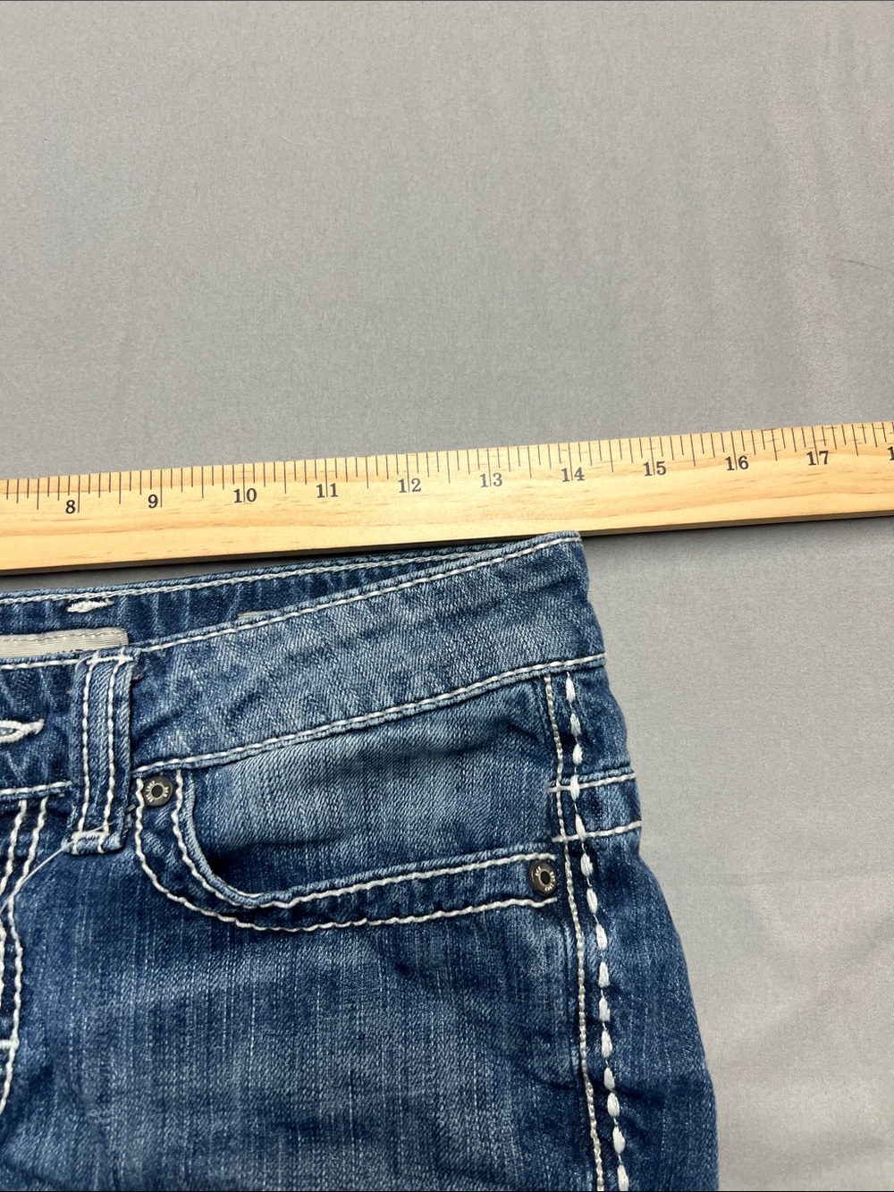 BKE Women's Distressed Blue Denim Jean Shorts0840-a1 - Picture 5 of 6